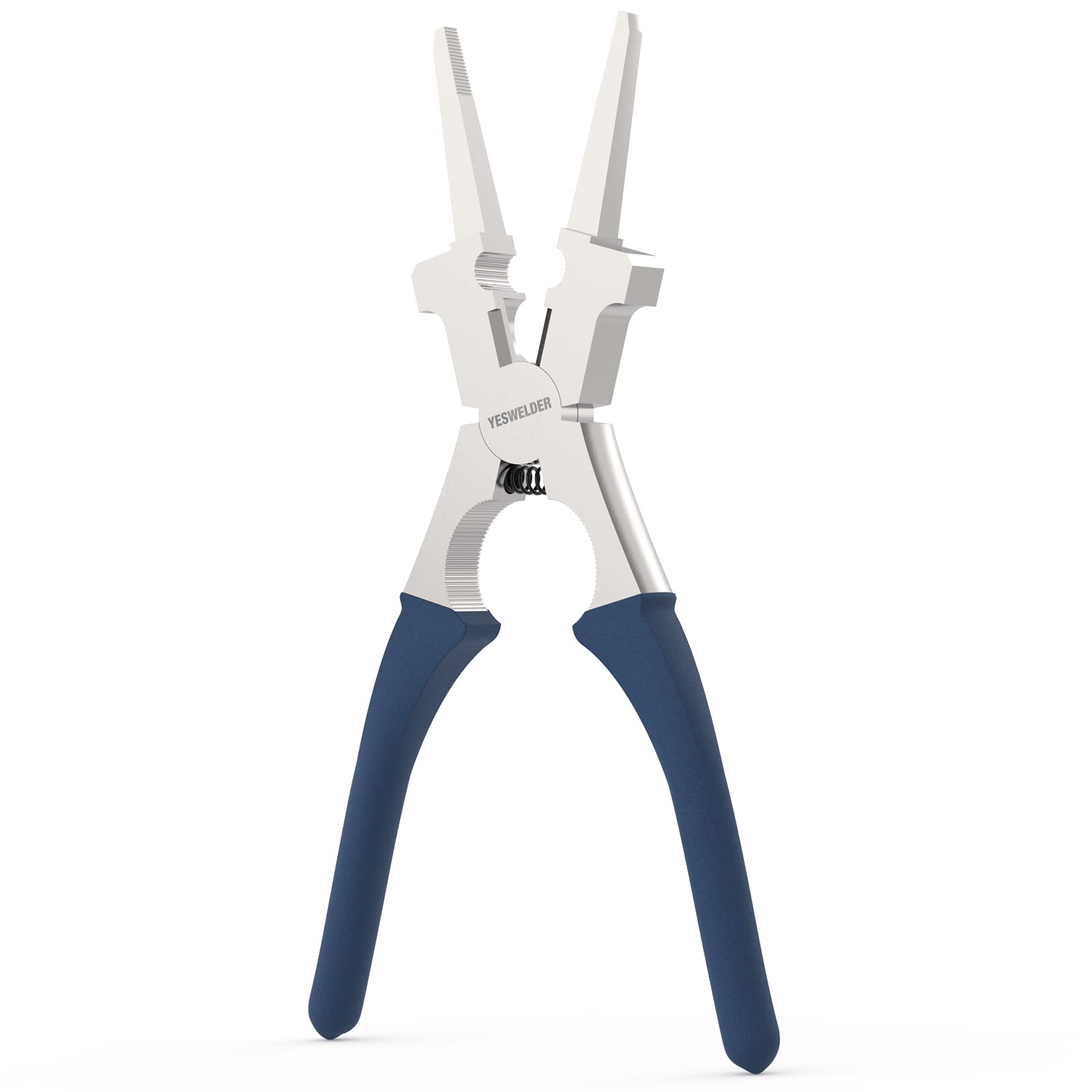 YESWELDER MIG pliers with serrated jaws for a secure grip on hot metal.
