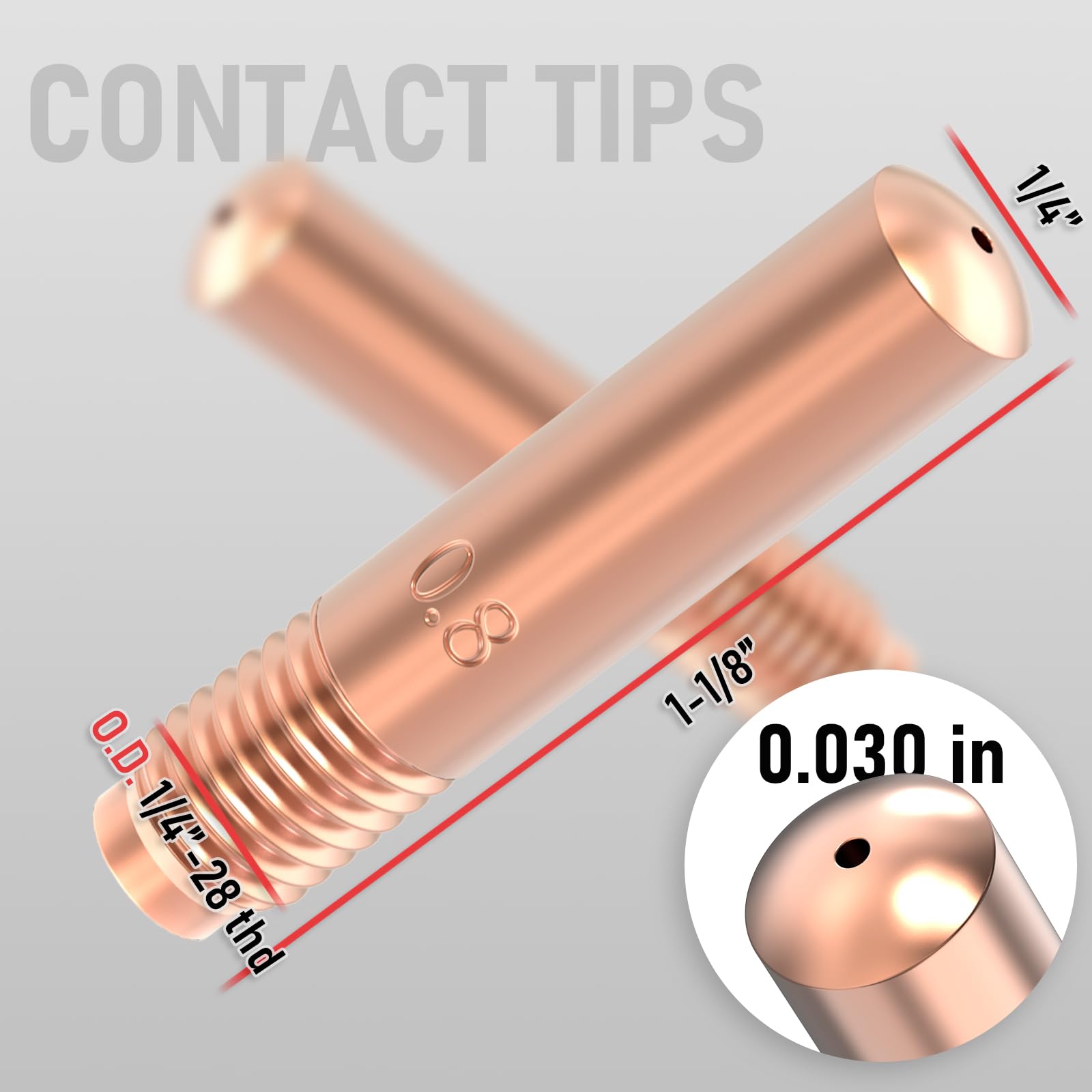 YESWELDER MIG gas-nozzle half-inch for clean gas-shielded welds.