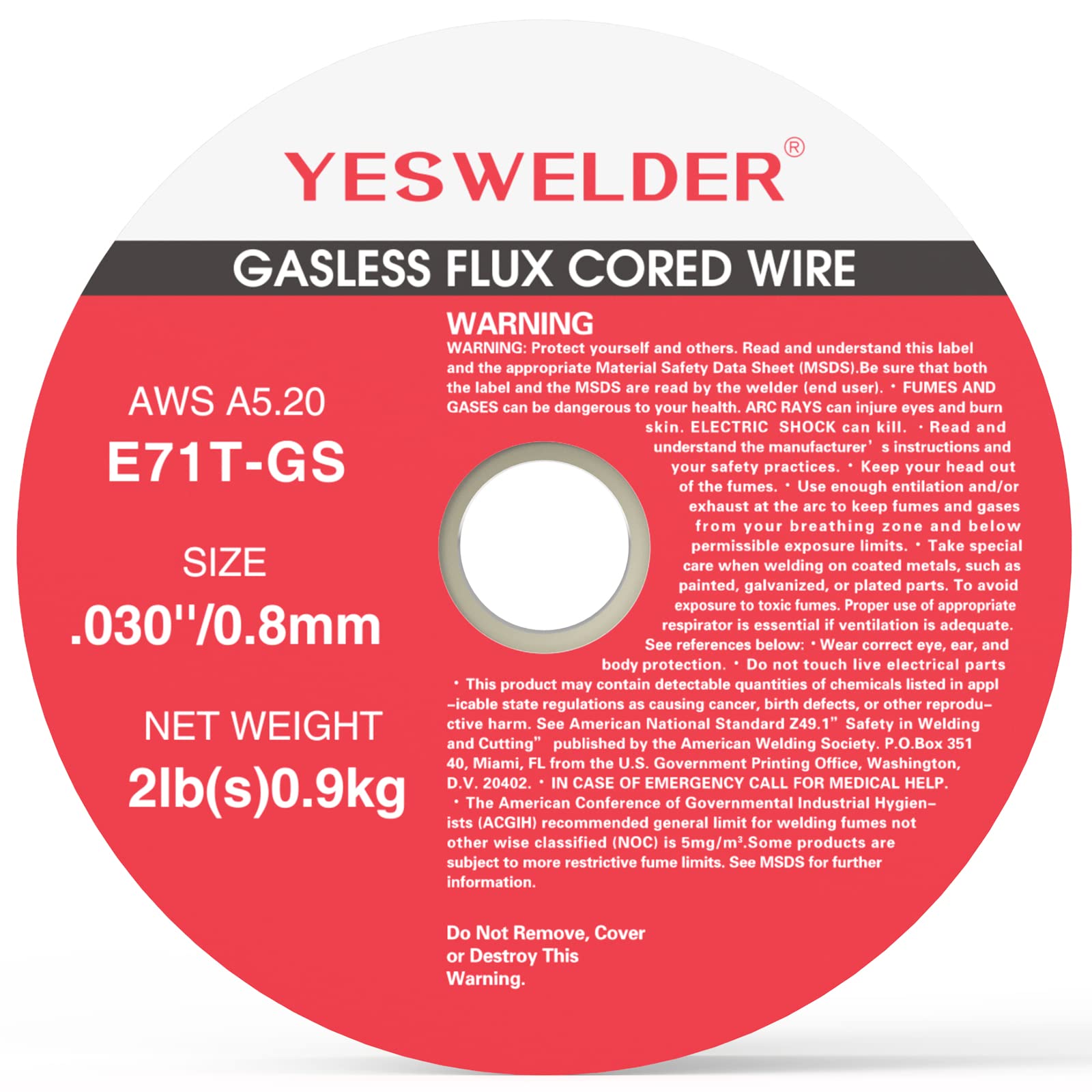 YESWELDER versatile multi-position welding using E71T-GS wire.