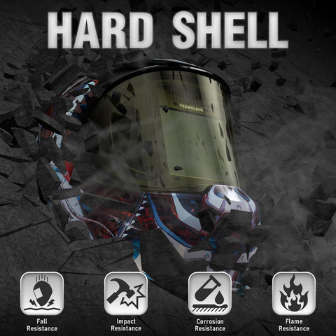 YESWELDER multi-process shade range supports TIG MIG MMA, cutting, and grinding.