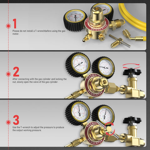 YESWELDER regulator with 1/4 inch male flare outlet for hoses