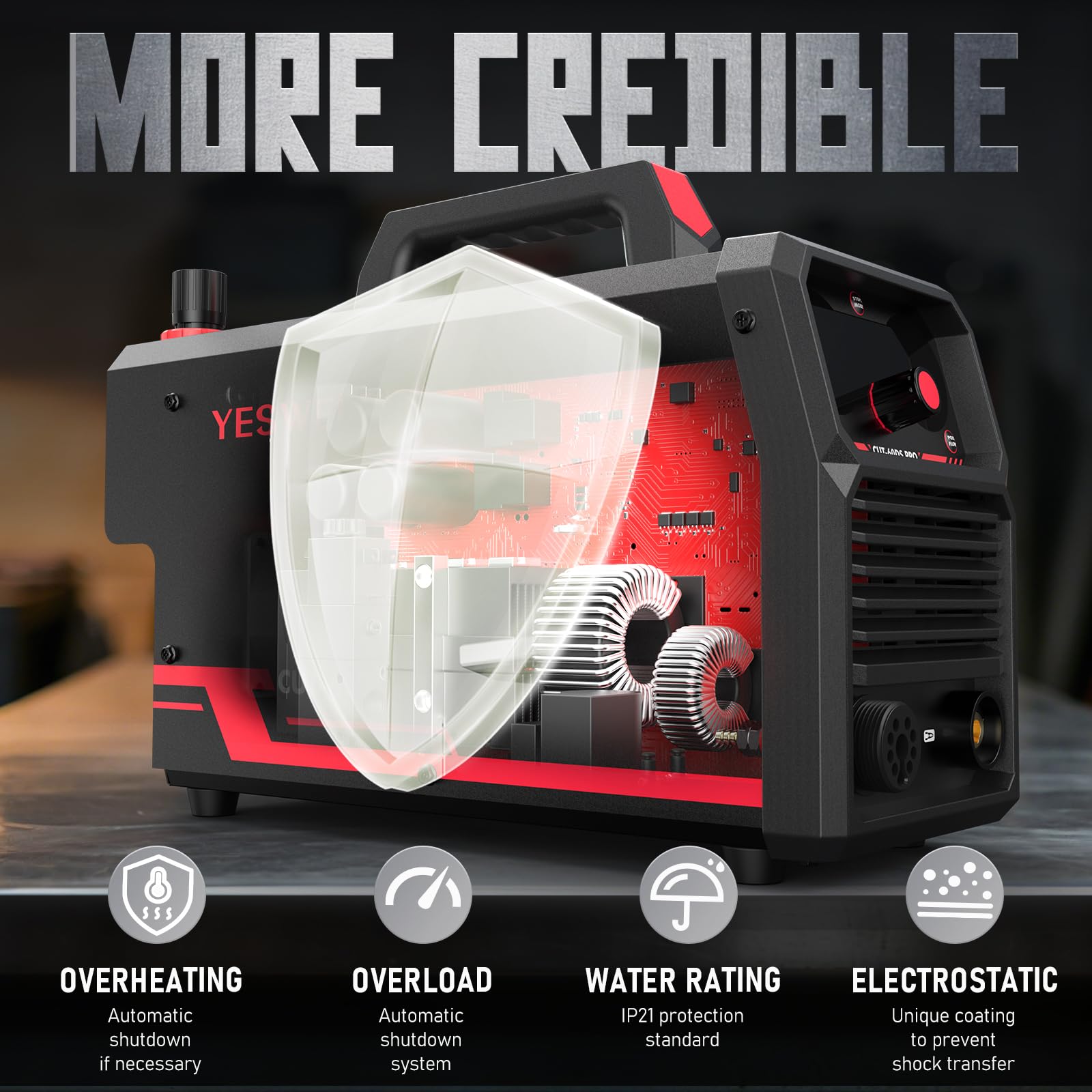 YESWELDER CUT-60DS PRO digital control status during operation.