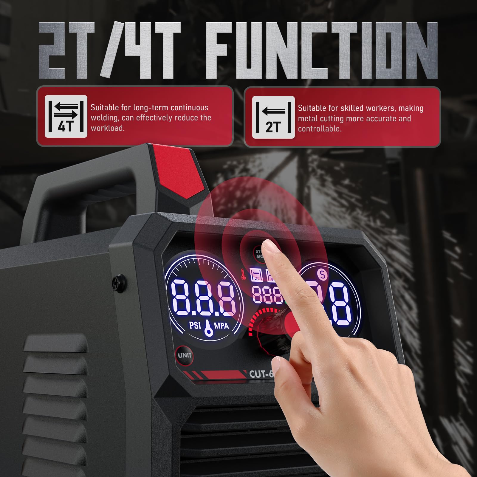 YESWELDER CUT-60DS PRO 2T-4T control for hands-free cutting.