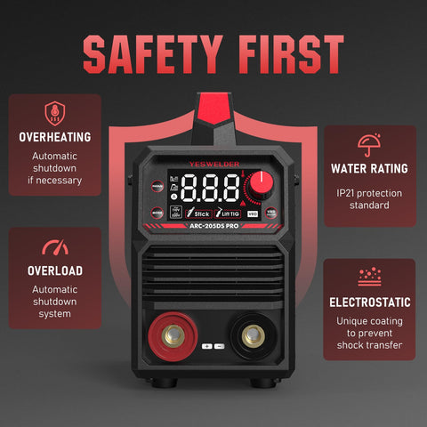 Yeswelder safety protections guard against overcurrent and overheating