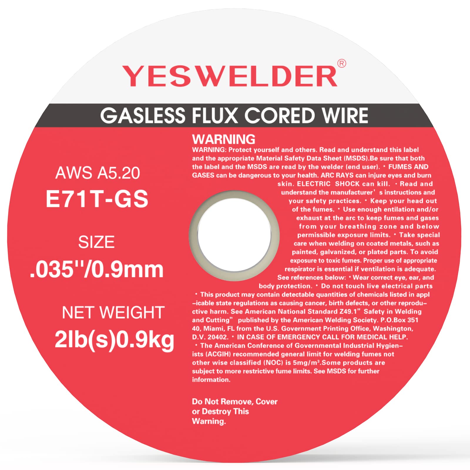 YesWelder flux core wire showing slag formation and easy bead removal
