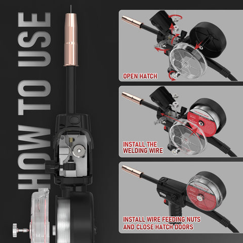 YesWELDER spool gun built-in feeder enhances consistent welds with fewer jams