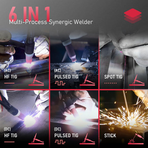 YesWelder TIG-200P shows HF Start for reliable arc ignition.