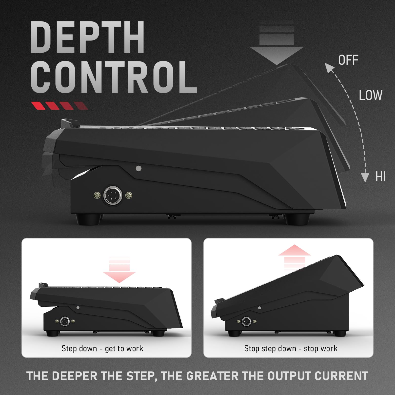 YESWELDER TIG foot pedal amp-range view signaling smooth control from low to high
