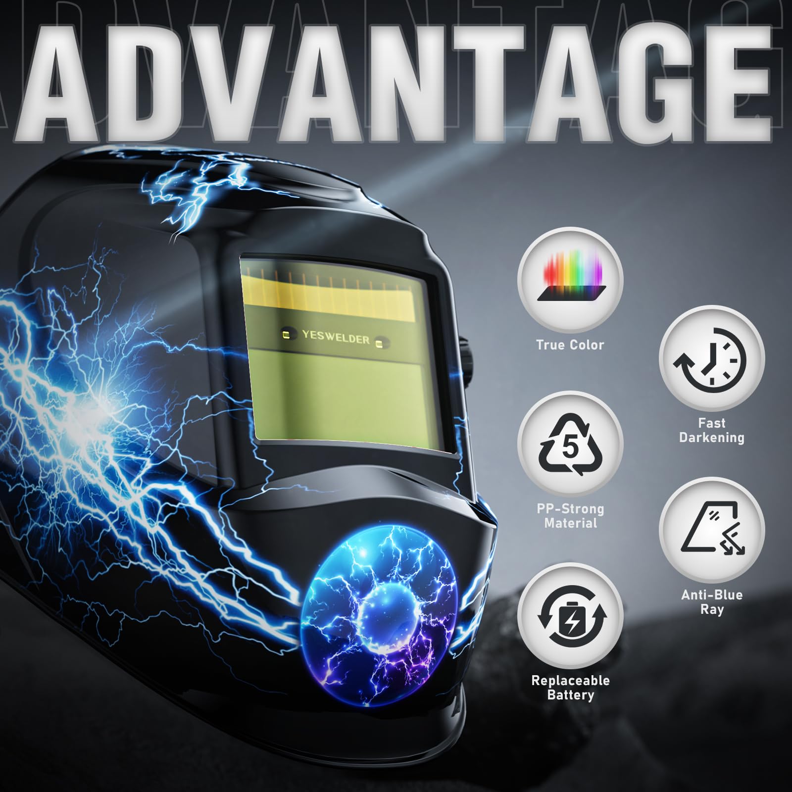 YesWelder true color view helmet offers clearer visibility for precise welds