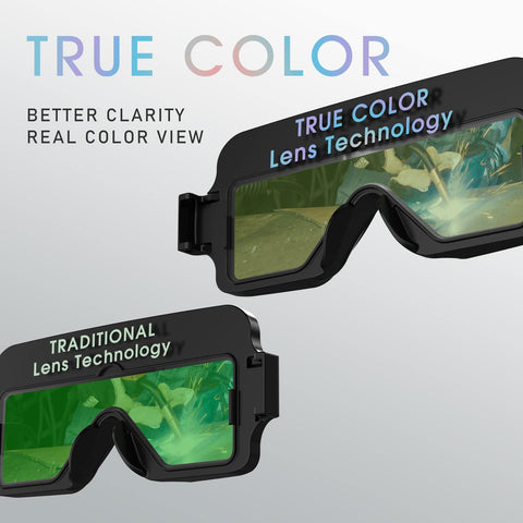 YESWELDER true color welding goggles interior view highlighting comfortable fit for long sessions