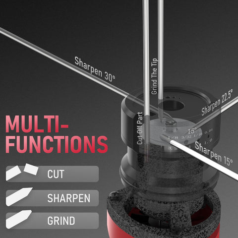 YesWELDER sharpener side view showing ergonomic design for quick setup.