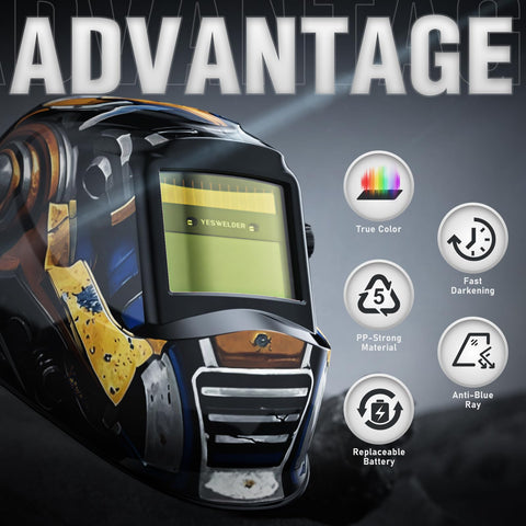 YESWELDER viewing area 3.64 by 1.67 inches offers true color visibility for precise welds.