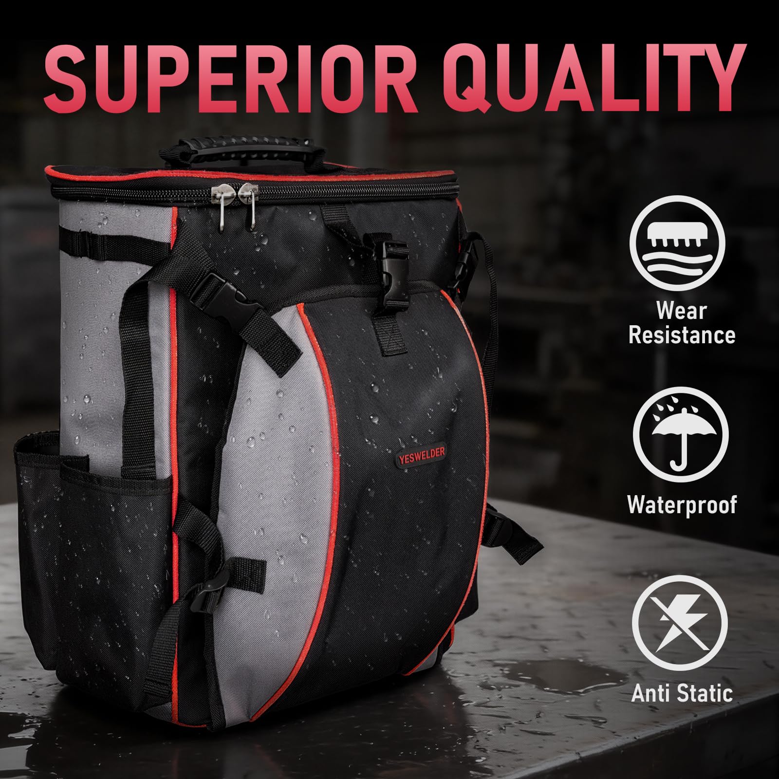YESWELDER welding backpack 600D polyester build for durability