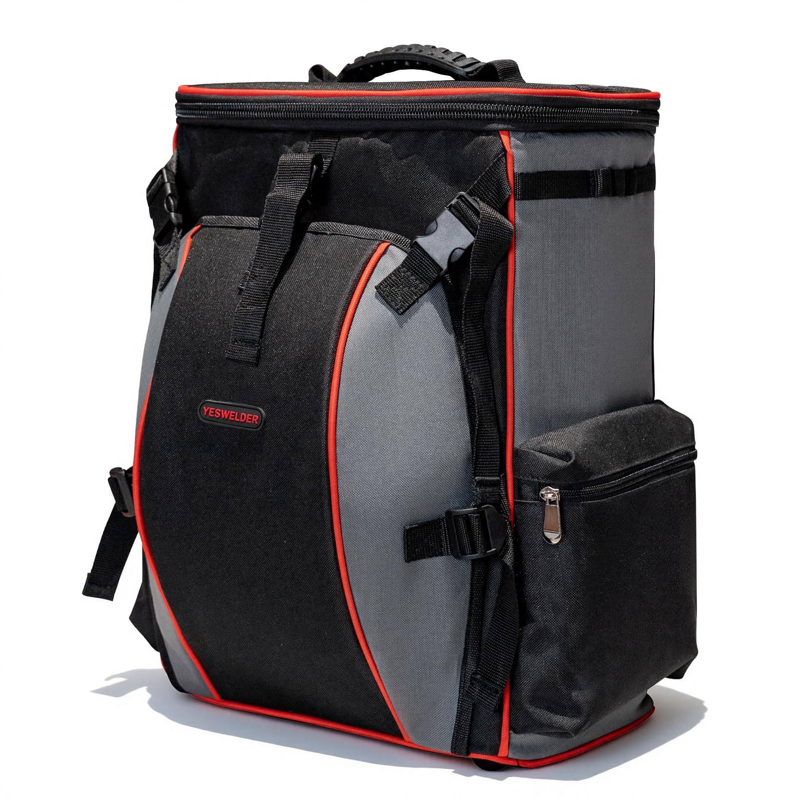 YESWELDER welding backpack helmet catch keeps helmet within easy reach on site