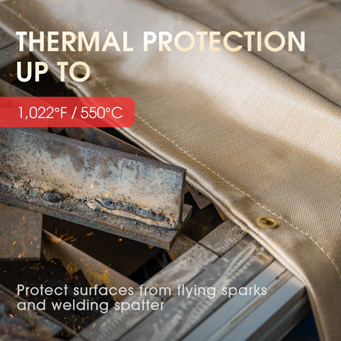 YesWELDER welding blanket with grommets ready for secure hanging