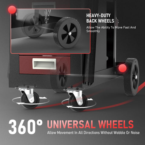 YESWELDER welding cart supports about 235 lb for heavy welding setups.
