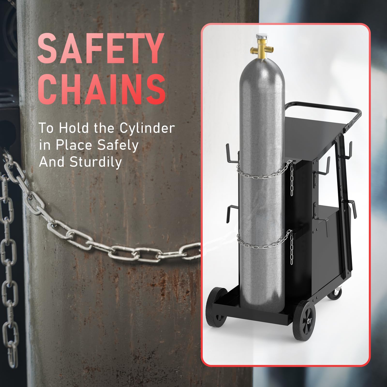 YESWELDER welding cart emphasizes durability and safety in tough environments