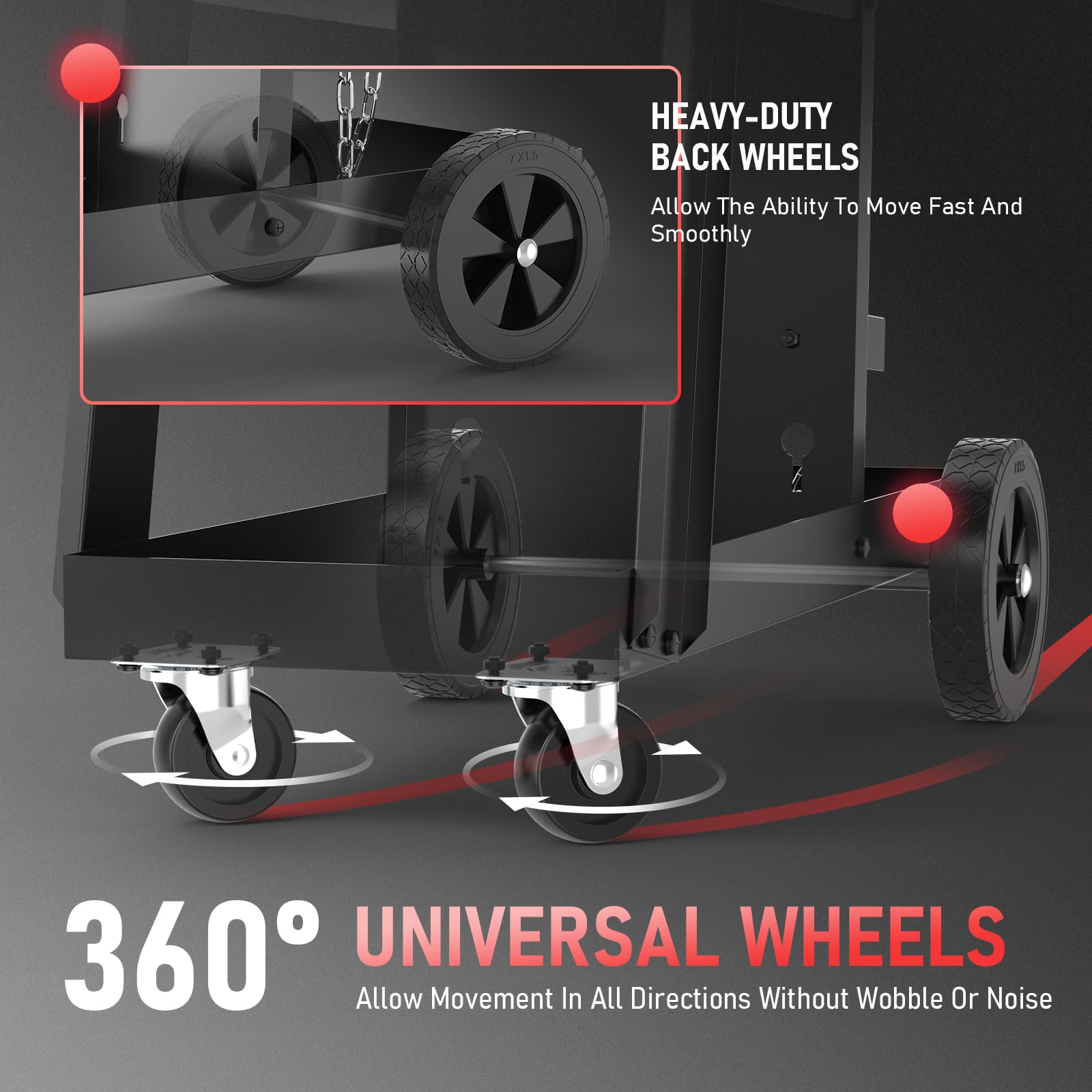 YESWELDER welding cart three-tier storage for tools and PPE.