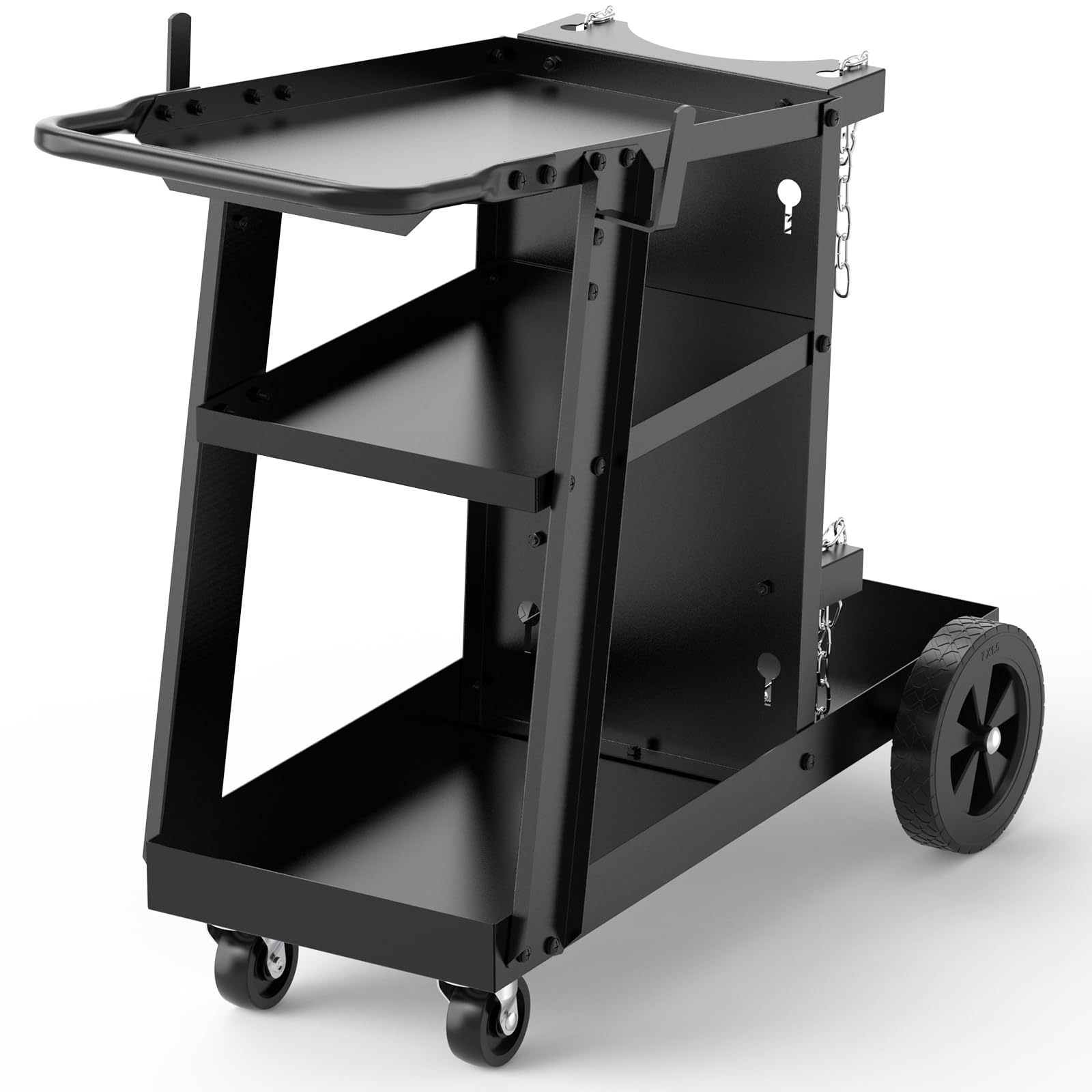 YESWELDER welding cart tilted platform eases panel access.