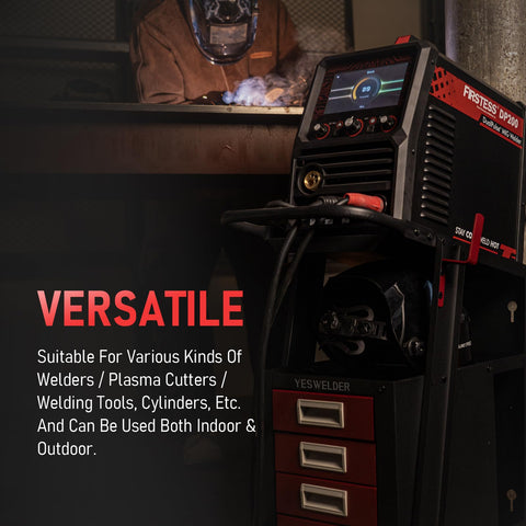 YESWELDER welding cart top surface provides spacious workspace for on-site tasks.