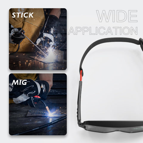 YESWELDER welding goggles with hard hat compatibility demonstrating versatile headgear use