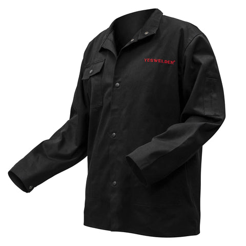 YESWELDER welding jacket with stand-up collar protects the neck during TIG and MIG welding