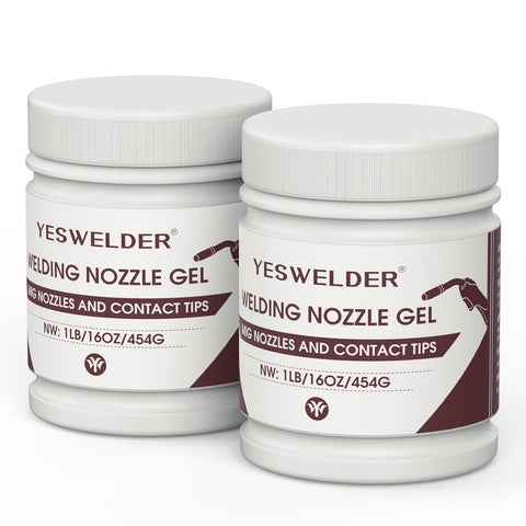 YESWELDER nozzle gel bottle ready for dip to reduce spatter buildup.