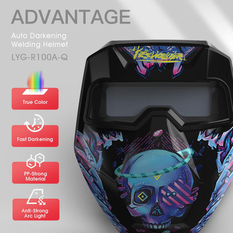 YesWELDER wide shade range 4/5-9/13 supports TIG MIG ARC projects safely