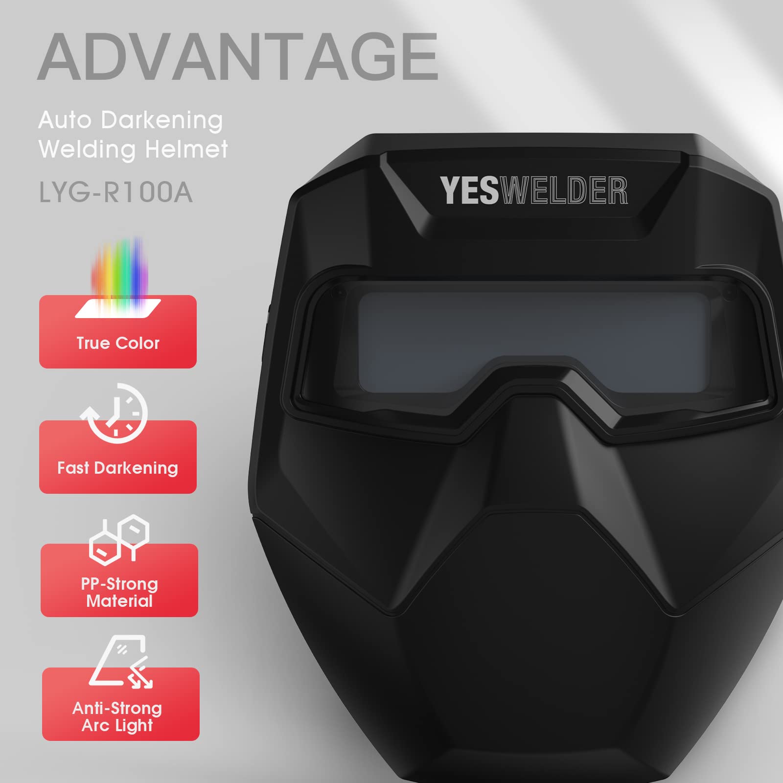YESWELDER wide-view filter enables better angles during TIG MIG welding.