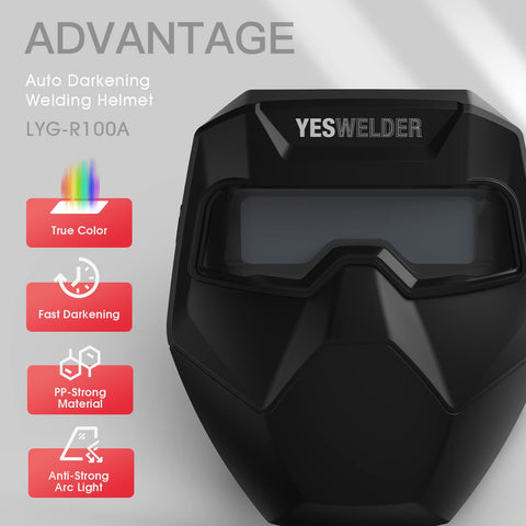 YESWELDER wide-view filter enables better angles during TIG MIG welding.