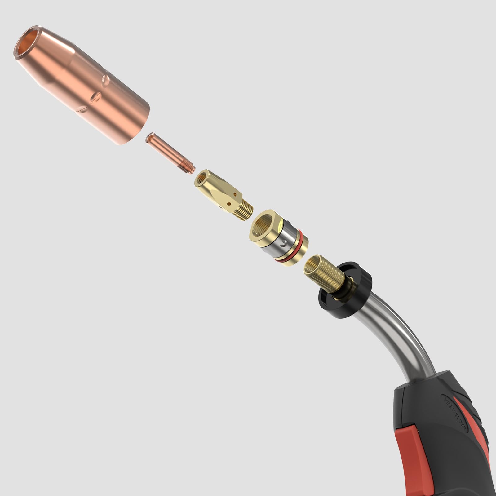 YESWELDER 15ft MIG gun handles .030–.045 wire with precision tips.