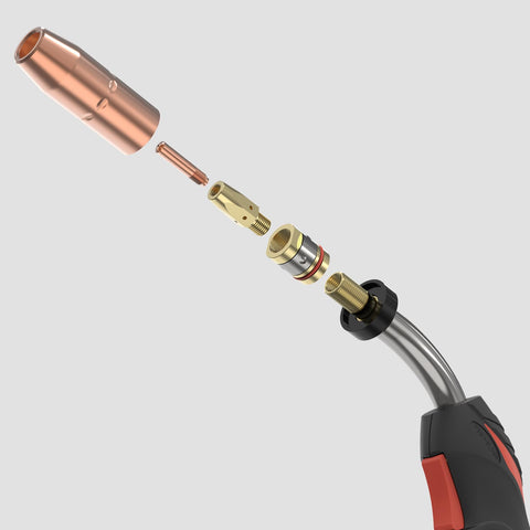 YESWELDER 15ft MIG gun handles .030–.045 wire with precision tips.