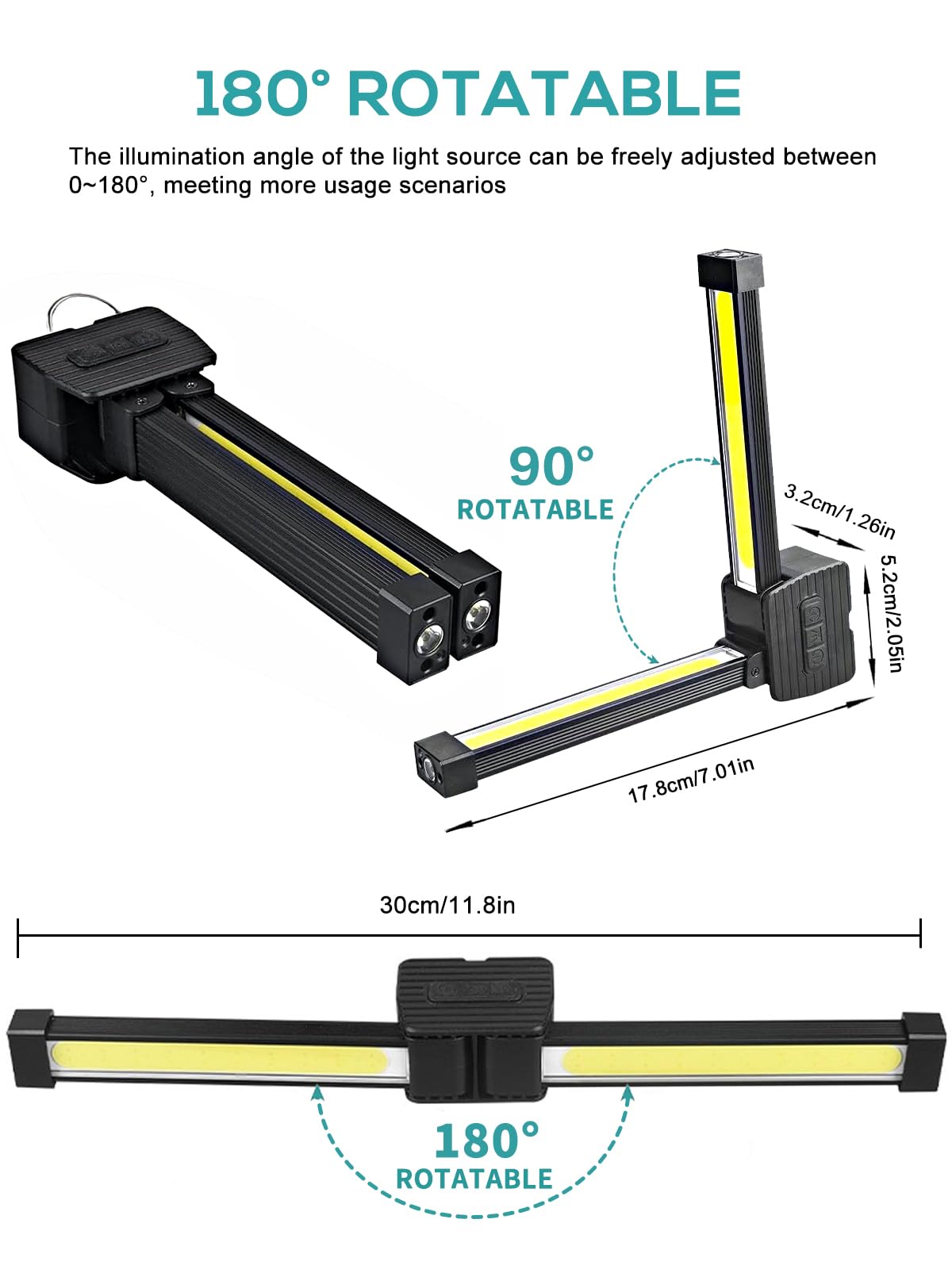YETHKE Gym Lamp portable battery with long runtime up to 10 hours
