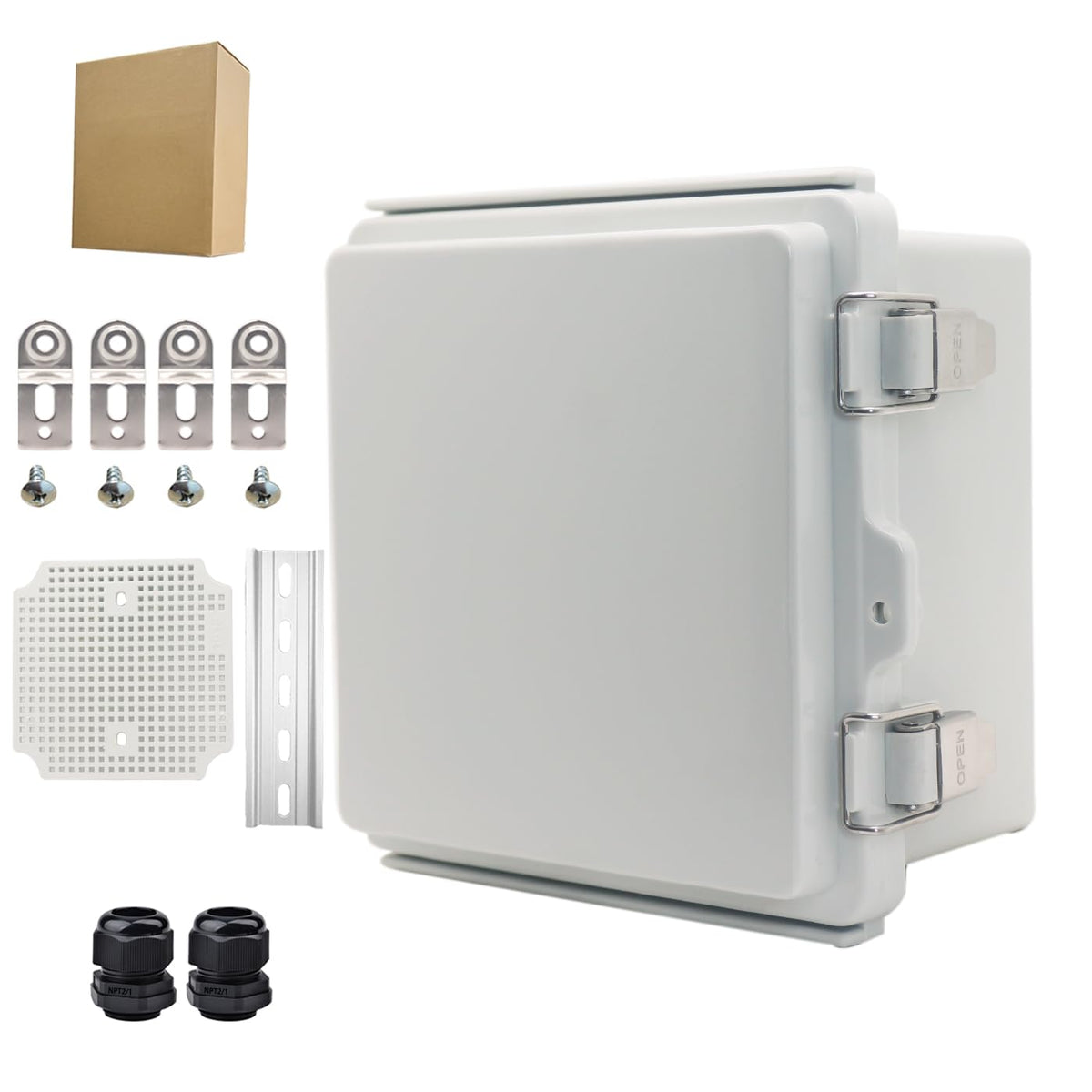 YETLEBOX outdoor box with hinged cover for easy access in wet environments