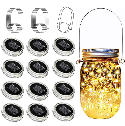 yeuago solar mason jar lid lights with 30 LEDs for outdoor ambiance