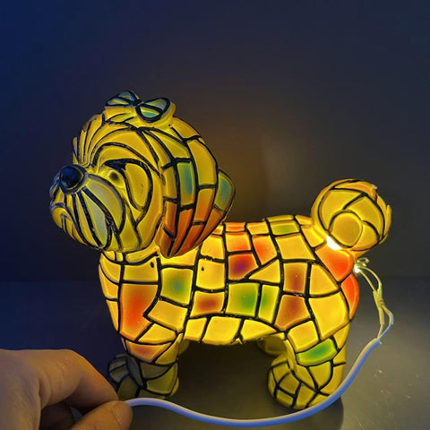 Yevheniy corgi dogs art night light glowing as decorative resin sculpture