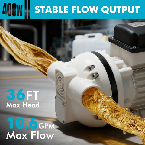 YGHGAUH DEF transfer pump provides up to 10.6 GPM for fast service.