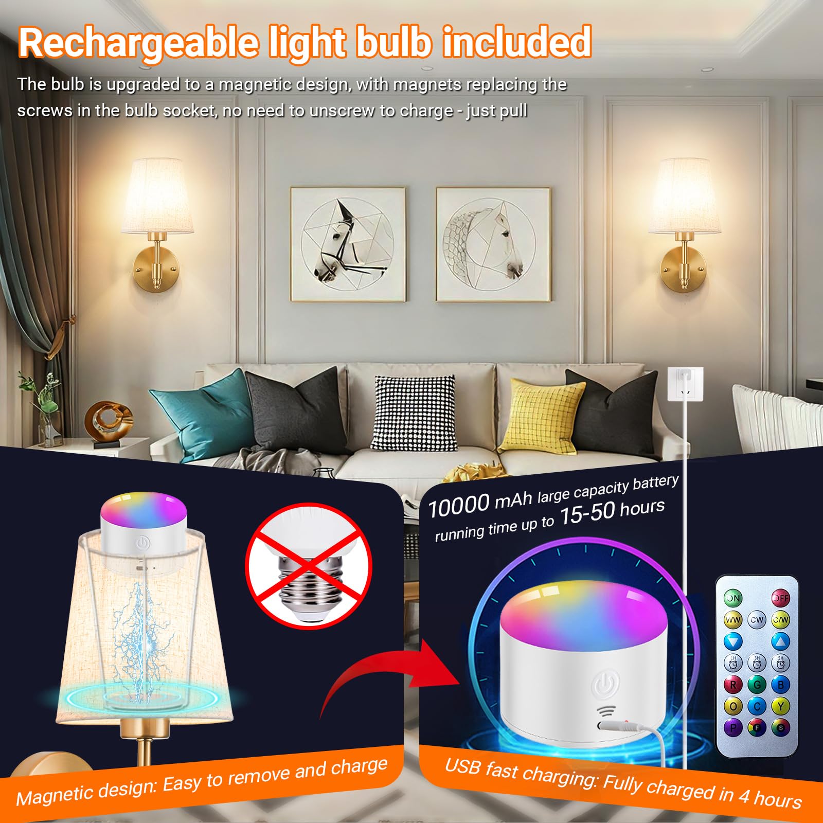 YHCDLAMP RGB colors and dynamic modes for customizable ambiance