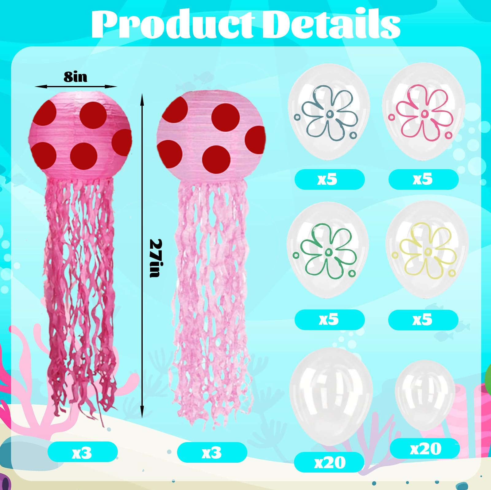 YHJIG hanging jellyfish strings create dynamic ceiling decorations for parties.