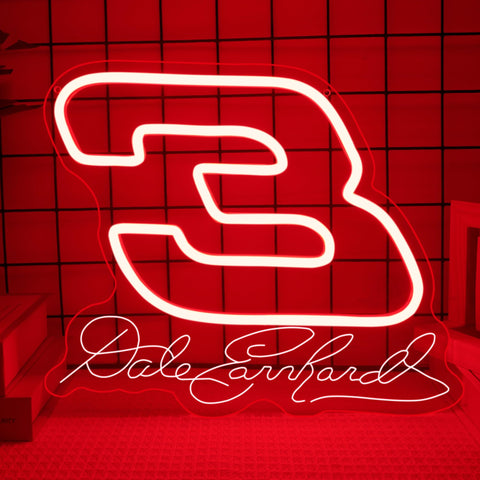YHOPESPZ Dale Earnhardt 3 neon light sign, vibrant racing tribute for fans