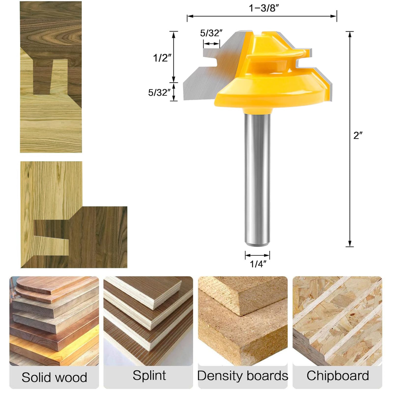 YHSITFNG lock miter bit with 1/2 inch cutting height for smooth cuts