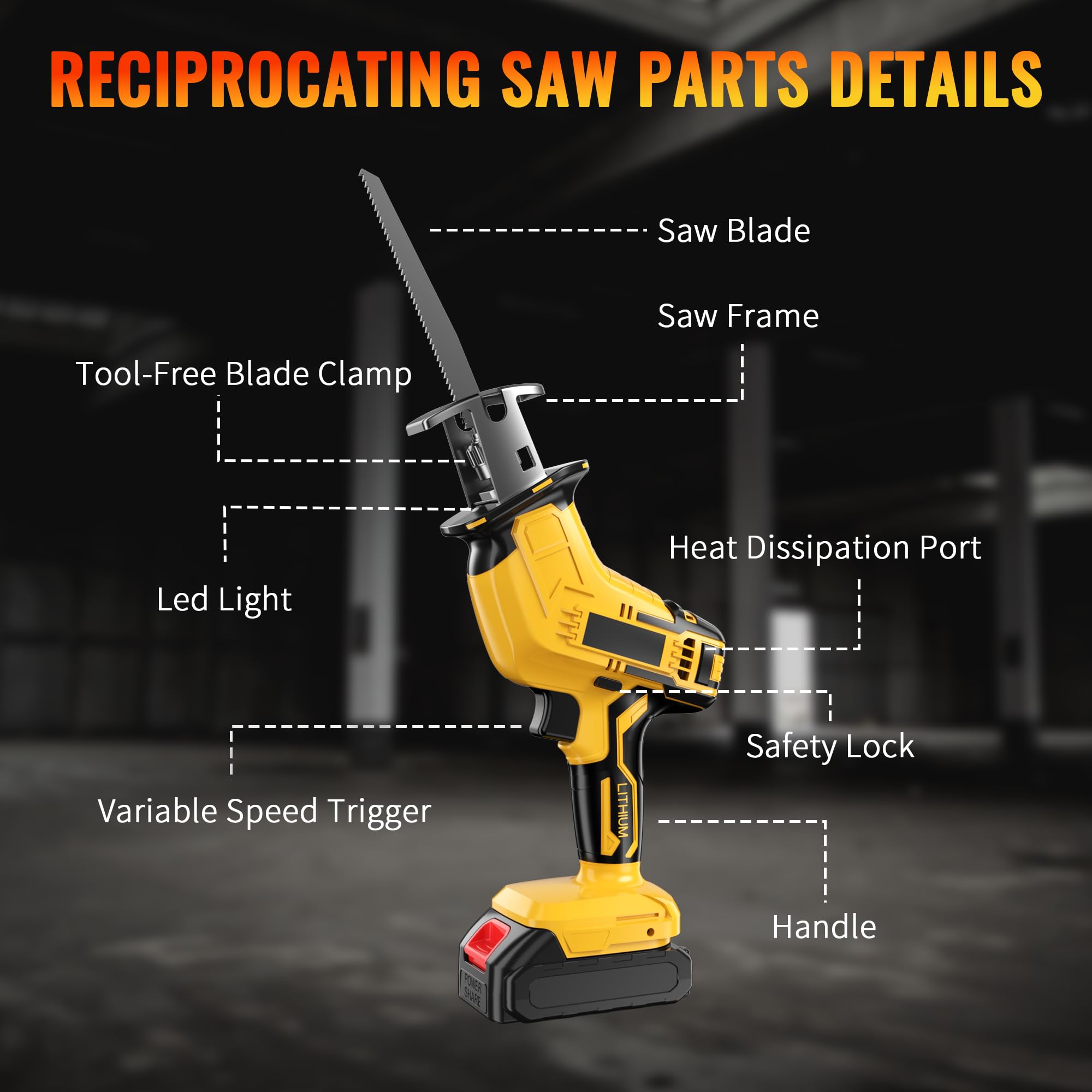 YHTQX cordless saw enables efficient wood trimming away from outlets.