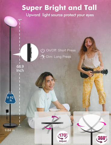 YHW easy-assembly floor lamp installs in minutes.