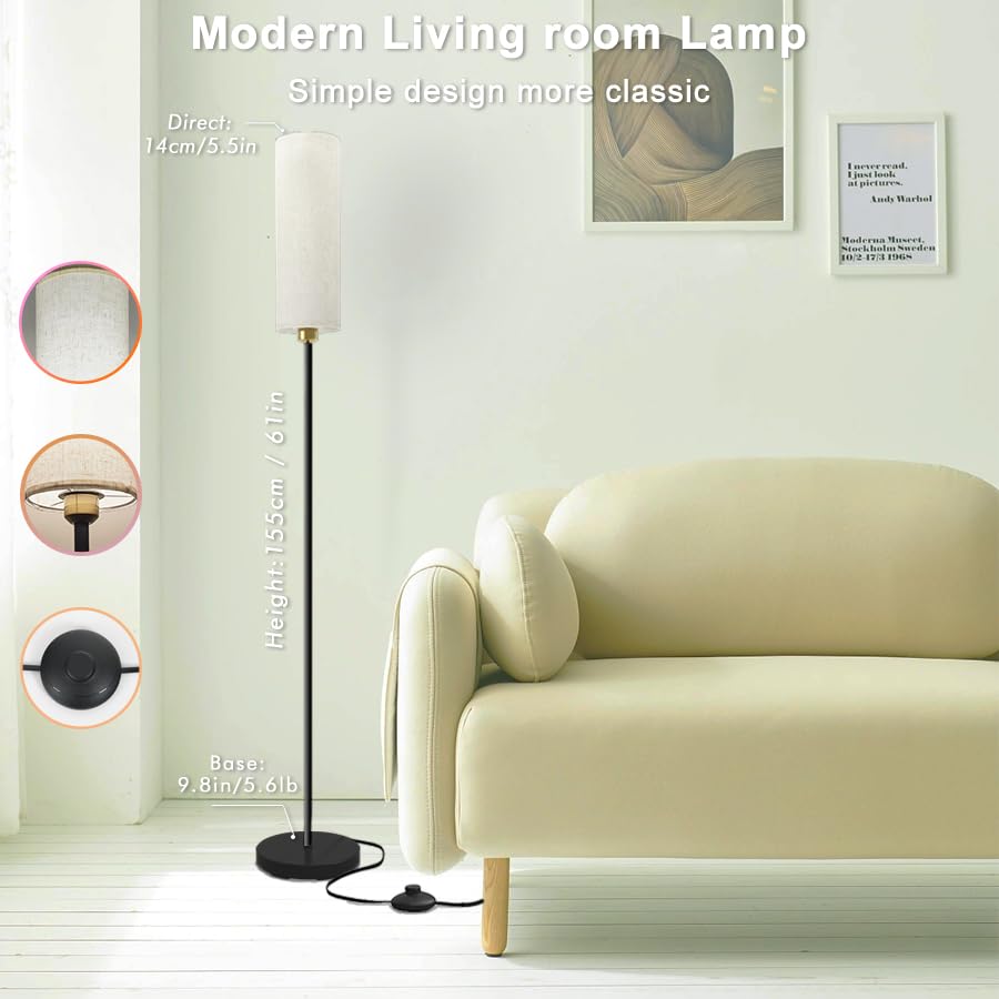 YHW modern black floor lamp complements corners and seating