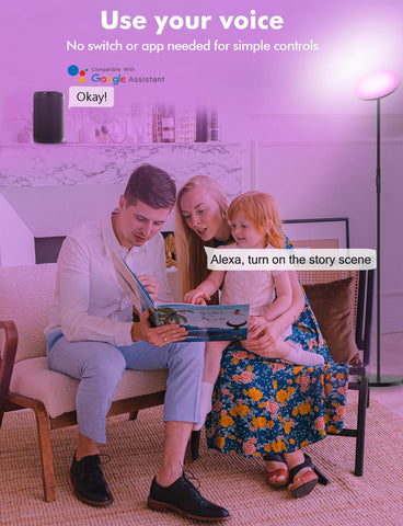 YHW floor lamp remote scene control lets you switch mood presets quickly.