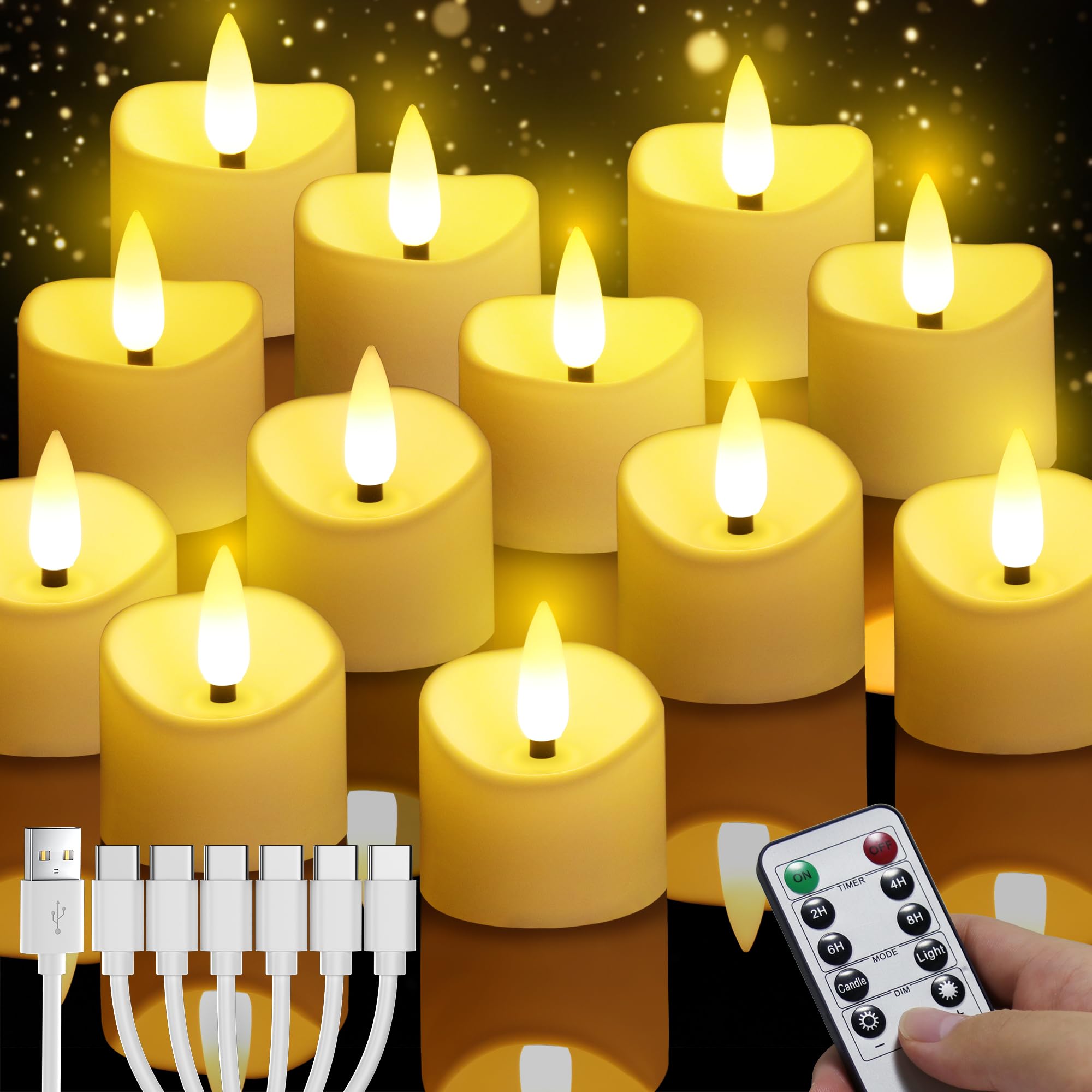 YiaMia rechargeable tea lights with remote control for effortless indoor ambiance