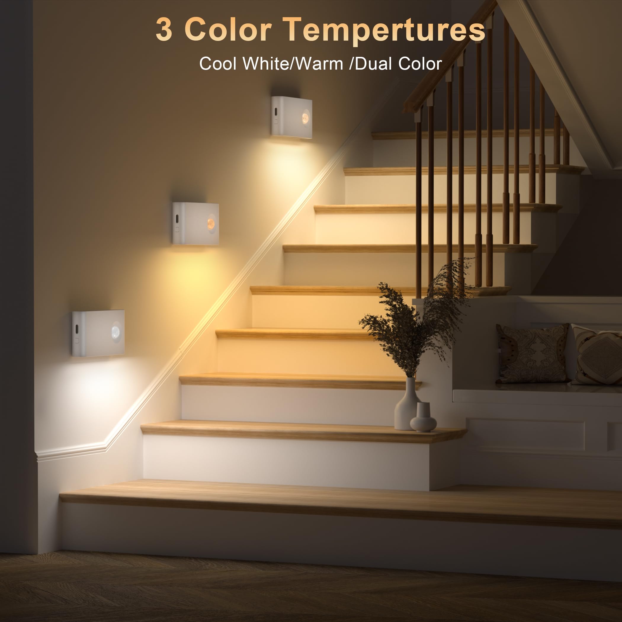 YiaMia stair lights show three color temperatures for versatile mood and clarity