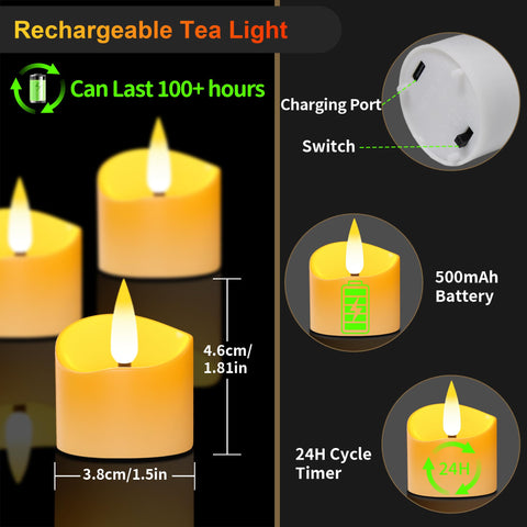 YiaMia tea light shows long battery life up to 100 hours.