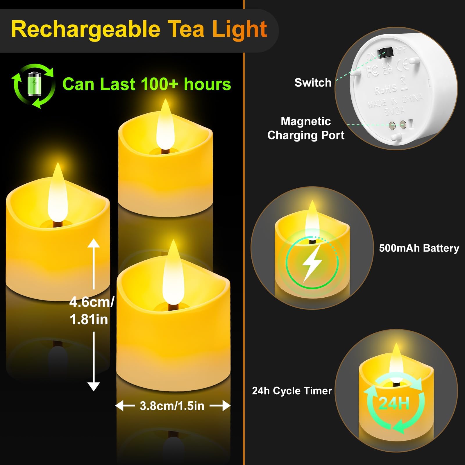 YiaMia remote control for adjustable timers and brightness on tea lights