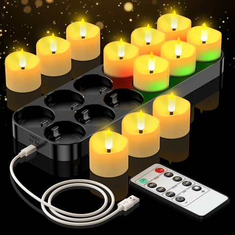 YiaMia upgraded flameless tea light with remote for easy control.